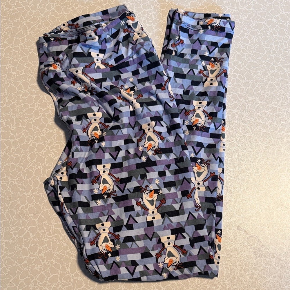 LuLaRoe Blue and Purple Patterned Leggings